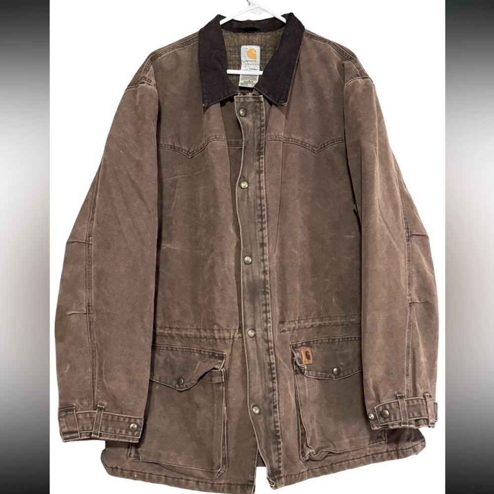 Carhartt Men's vintage Field Jacket Barn Coat XXL flannel lined